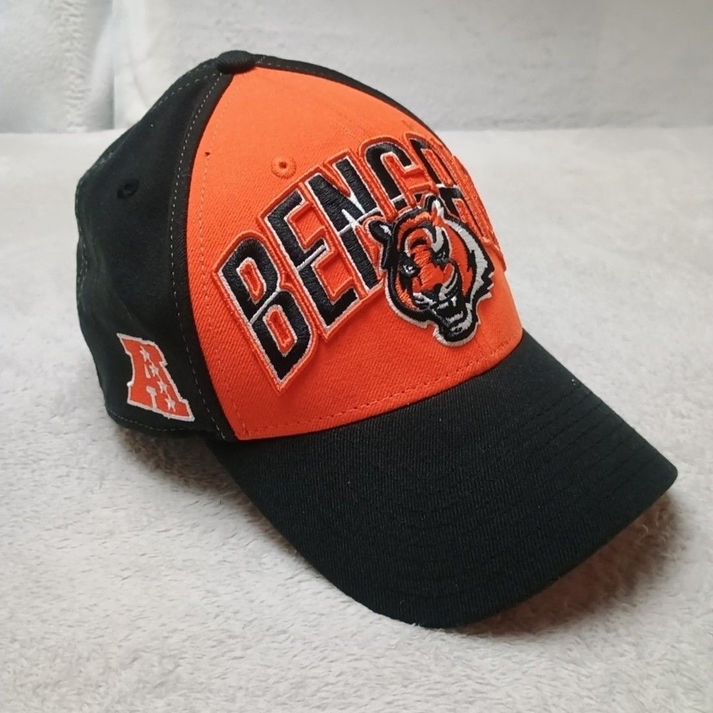Cincinnati Bengals Hat Cap Fitted Mens M L Orange Black NFL Football New Era
